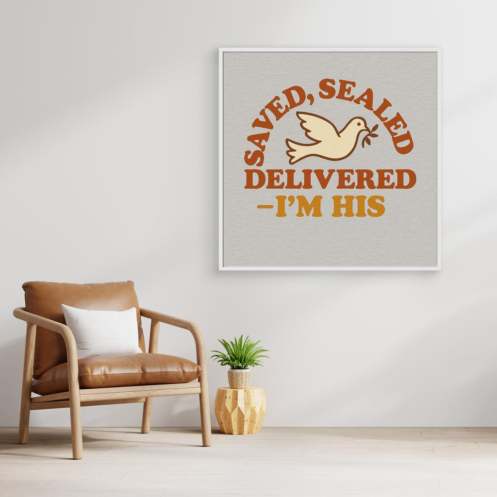 Saved Sealed Delivered Wall Art | Christian Nursery Quote