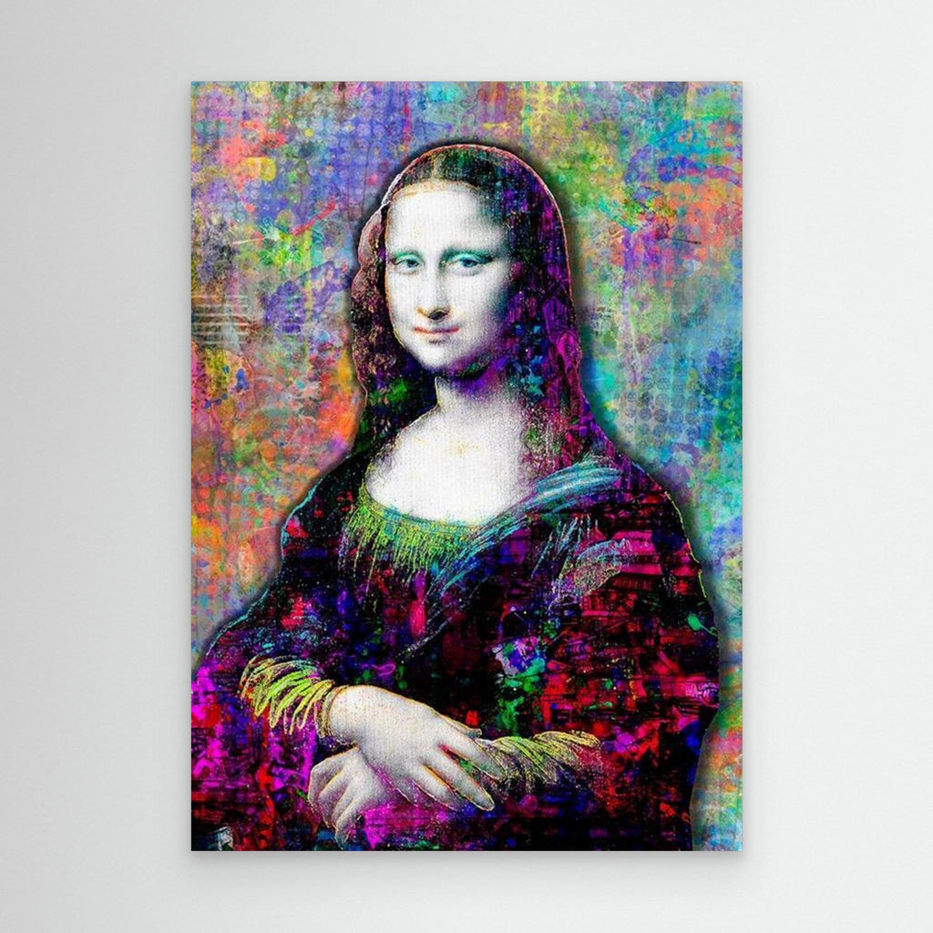 Mona Lisa Pop Art Canvas - Modern Graffiti Wall Decor - Framed Pop Art