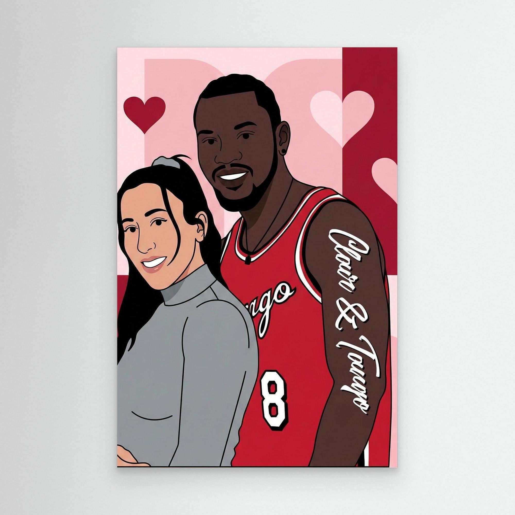 Custom Couple Pop Art | Personalised Graphic Portrait Canvas