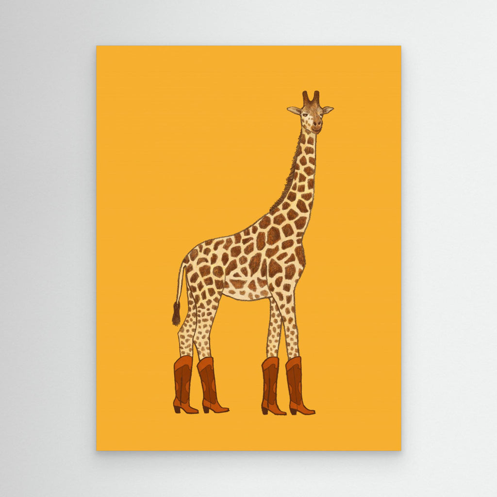 Jolene Cowgirl Giraffe Print | Quirky Nursery Wall Art - Framed Pop Art