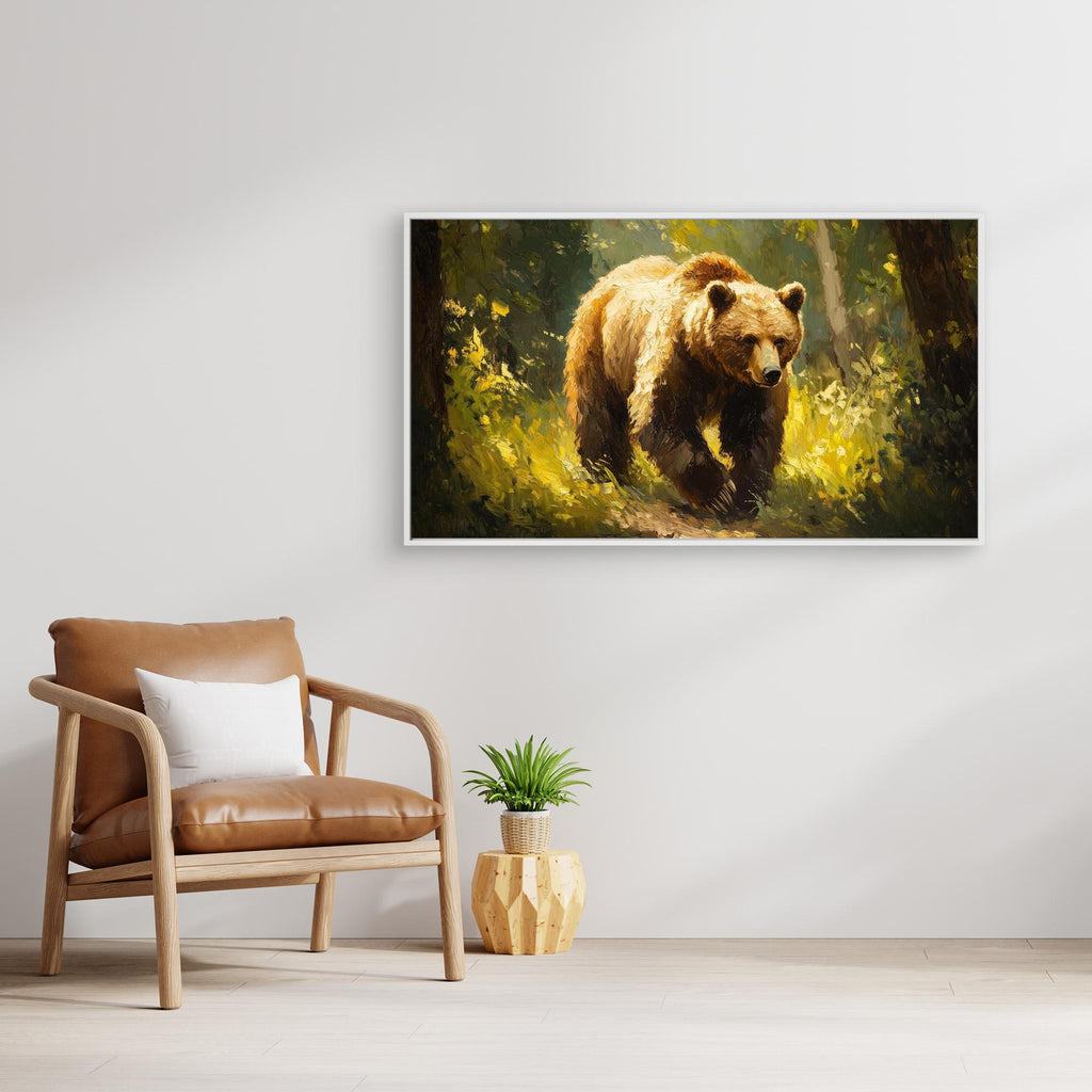 Grizzly Bear Oil Painting Effect Canvas Wall Art