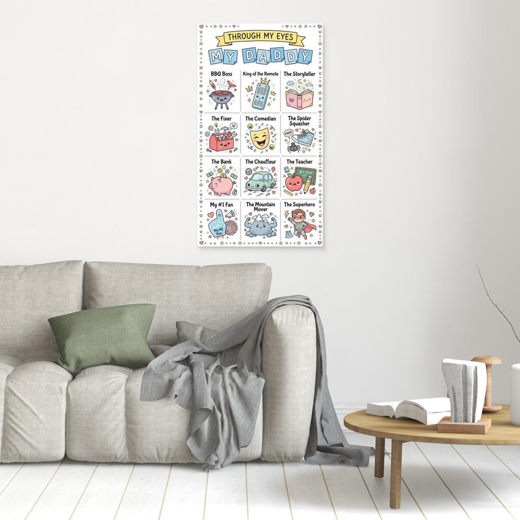 Personalised "Through My Eyes" Dad Canvas Art | Custom Gift