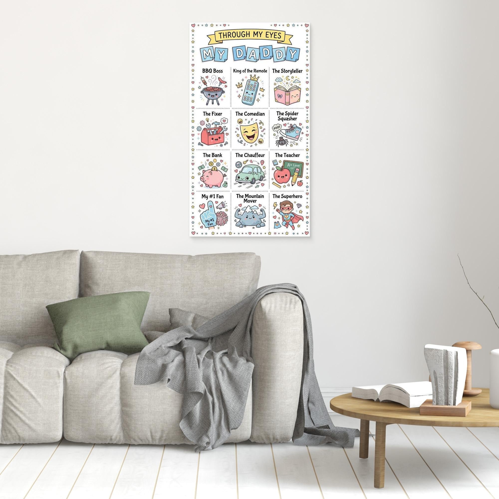 Personalised "Through My Eyes" Dad Canvas Art | Custom Gift