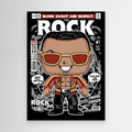 The Rock Wrestling Comic Art | Modern Retro Man Cave Decor - Framed Pop Art
