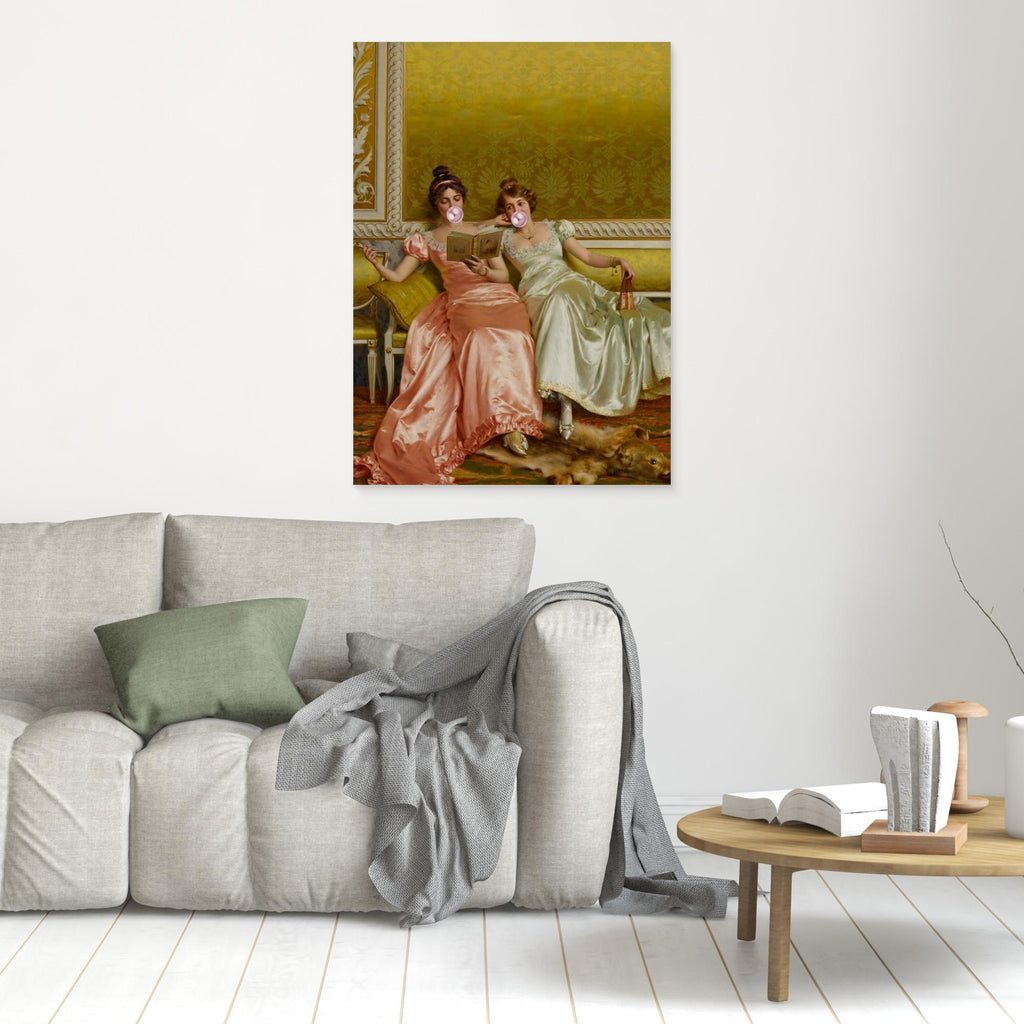 Altered Art Victorian Ladies Bubblegum Canvas Print