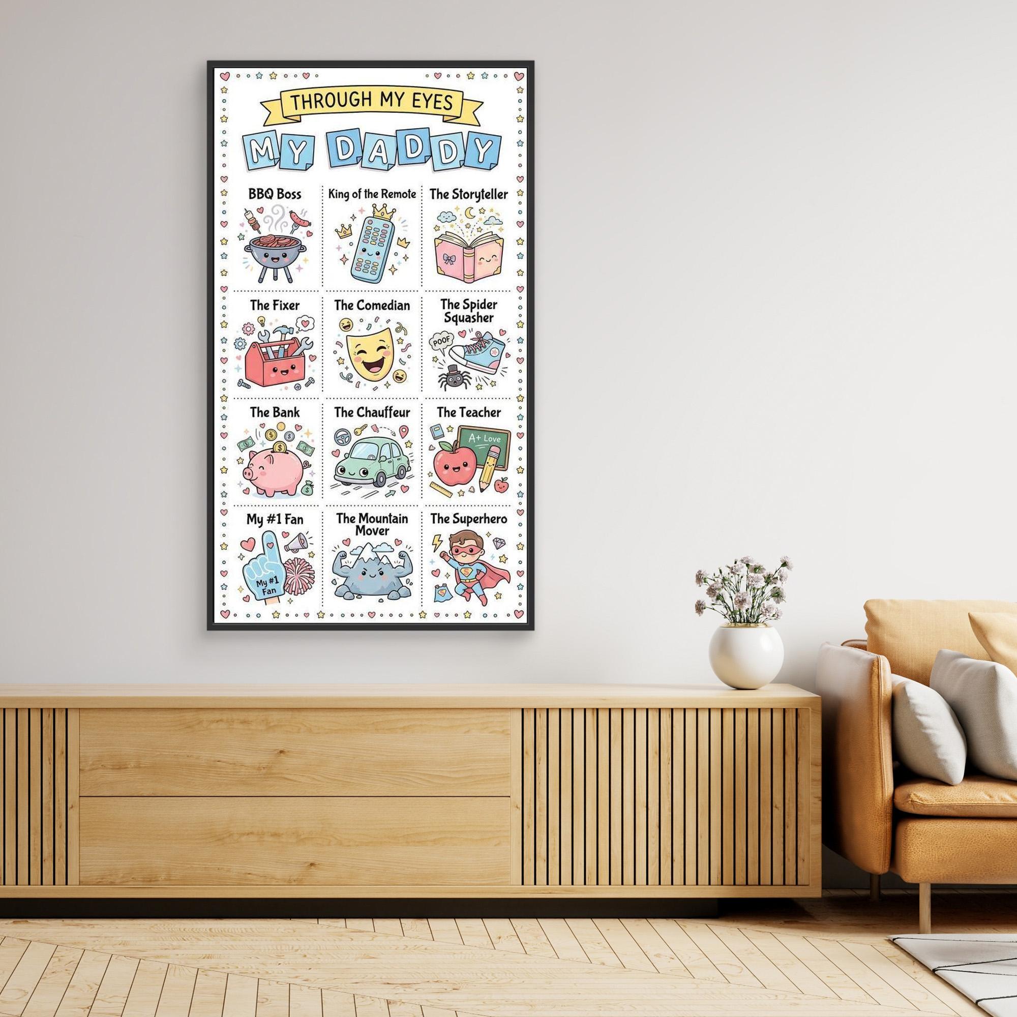 Personalised "Through My Eyes" Dad Canvas Art | Custom Gift