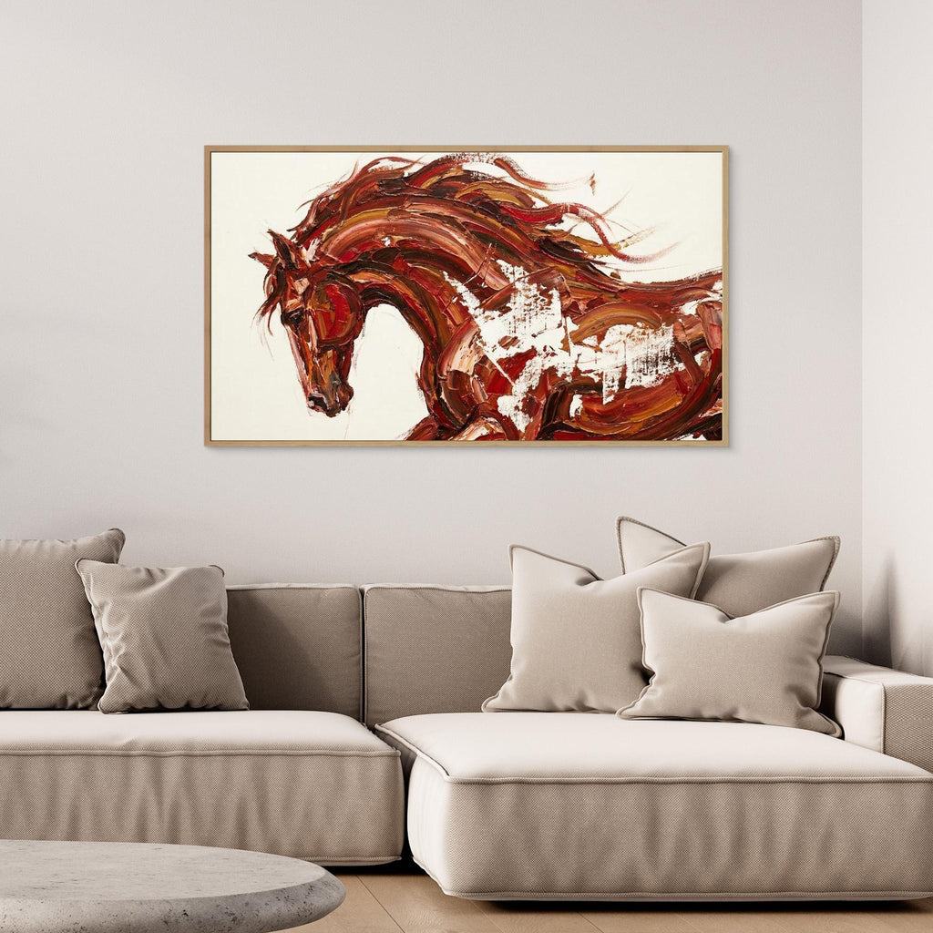 Abstract Horse Canvas Wall Art for Living Room Decor - Framed Pop Art