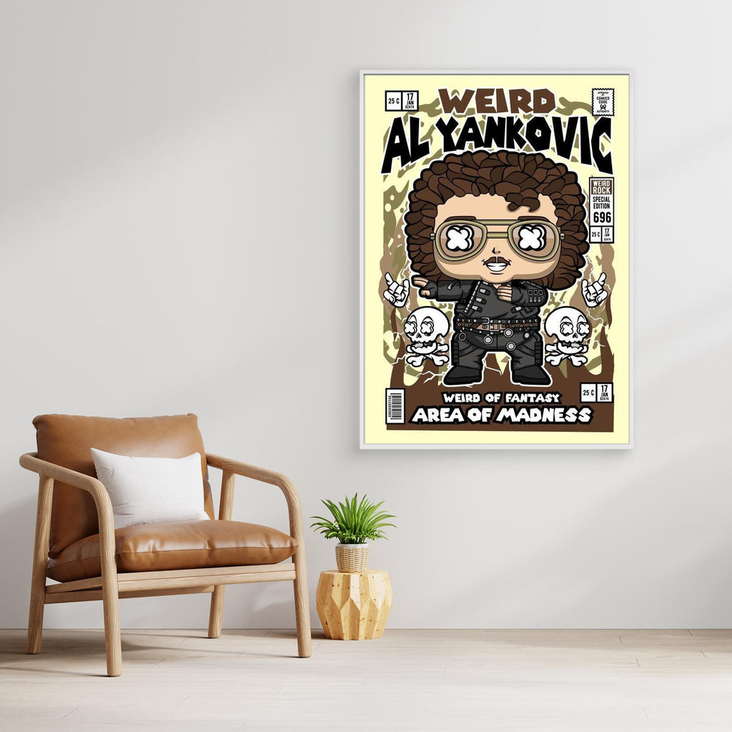 Weird Al Yankovic Comic Art | Retro Decor for Games Room - Framed Pop Art
