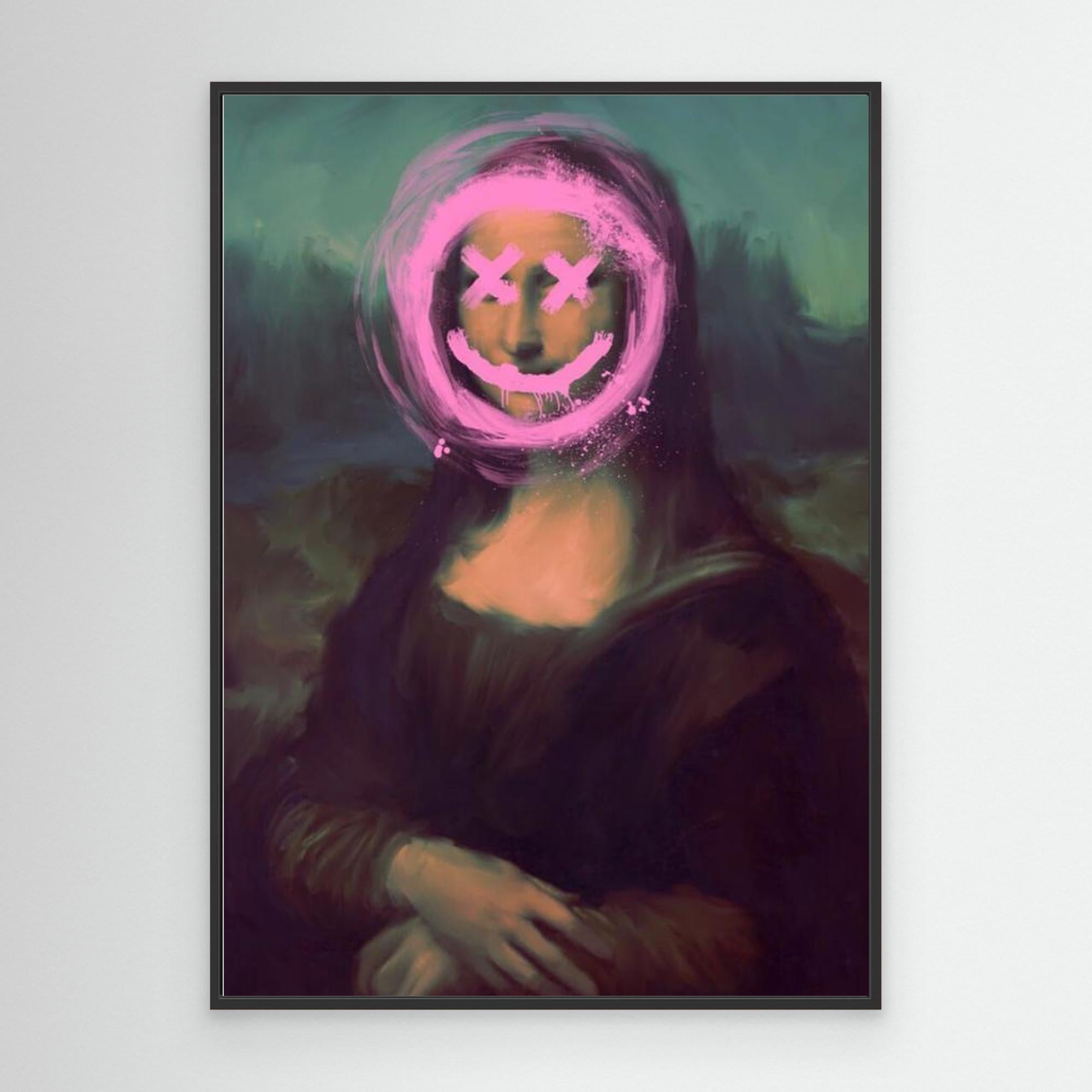 Neon Mona Lisa Street Art Canvas | Graffiti Pop Art Print
