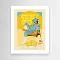 Teal Whisky Sour Cocktail Art | Retro Bar & Kitchen Decor - Framed Pop Art