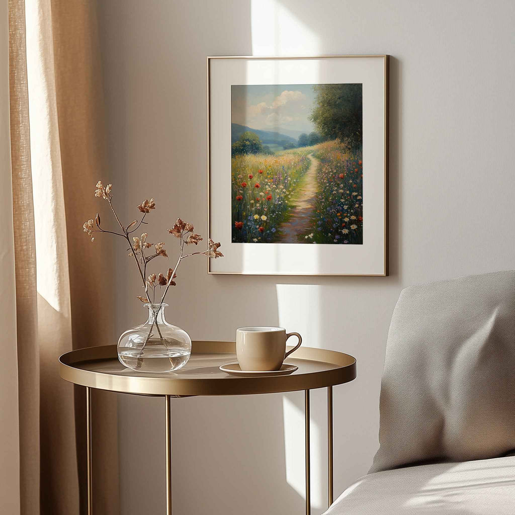 Hallway Wall Art – Wildflower Meadow Path Canvas Print