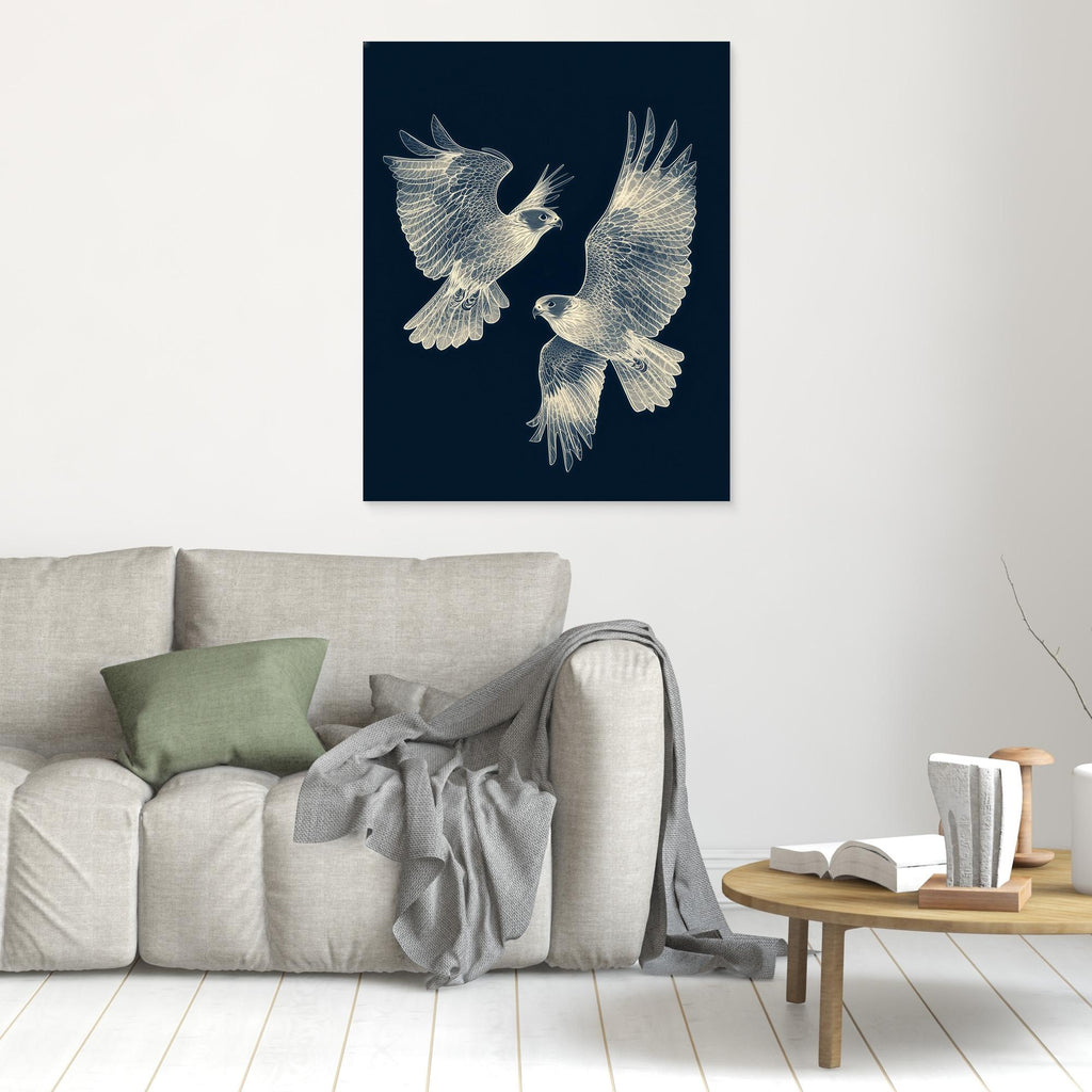 Large Framed Wall Art – Elegant Falcon Birds Canvas - Framed Pop Art
