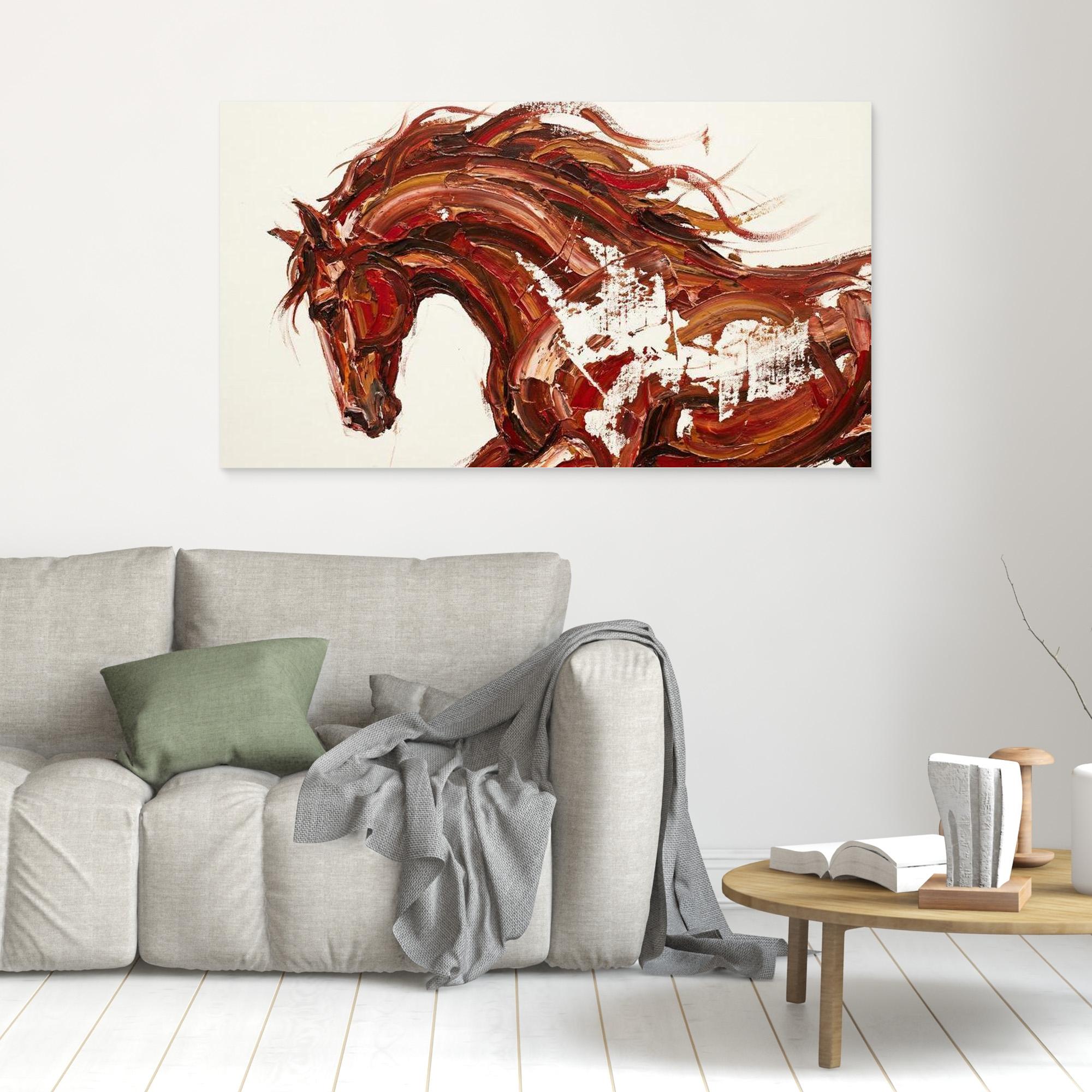Abstract Horse Canvas Wall Art for Living Room Decor