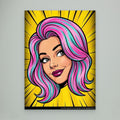 Modern Pop Art Girl Digital Print | Vibrant Bedroom Decor - Framed Pop Art