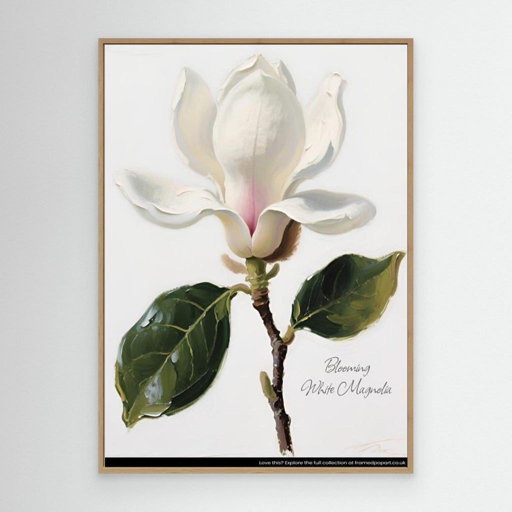 Free White Magnolia Floral Art Print | Nursery & Bedroom Decor - Framed Pop Art