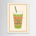 Christian Kitchen Wall Art - Matcha Jesus Print for Modern Kitchens