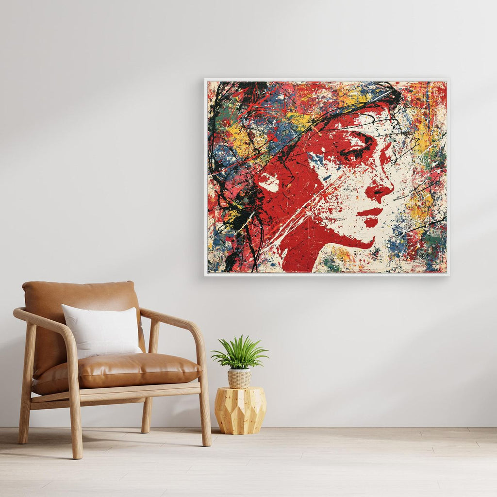 Abstract Woman Framed Pop Art Canvas