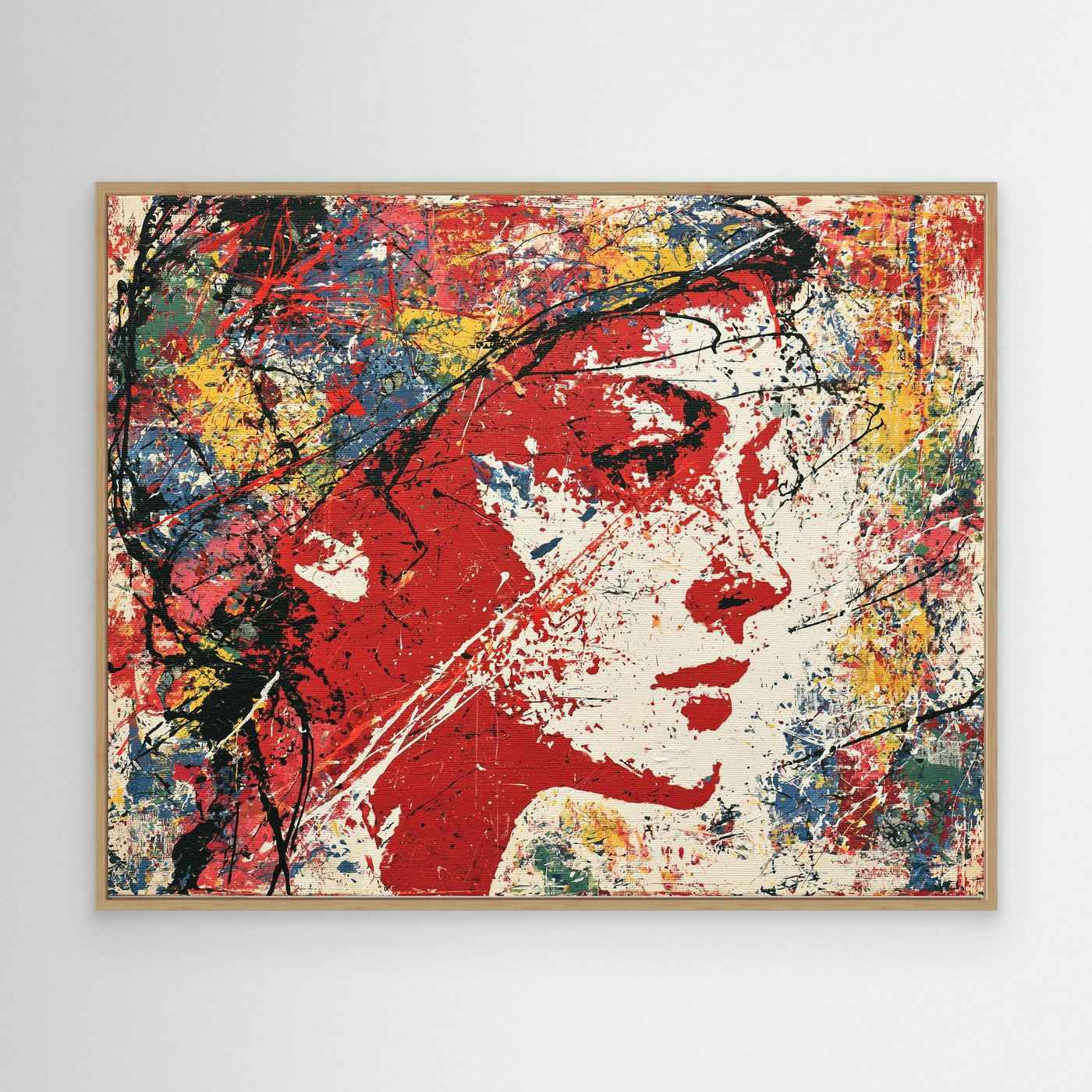 Abstract Woman Framed Pop Art Canvas