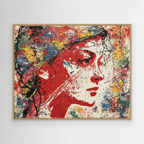 Abstract Woman Framed Pop Art Canvas