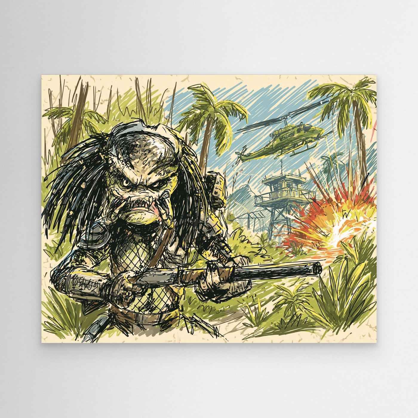 Predator Inspired Framed Pop Art Canvas