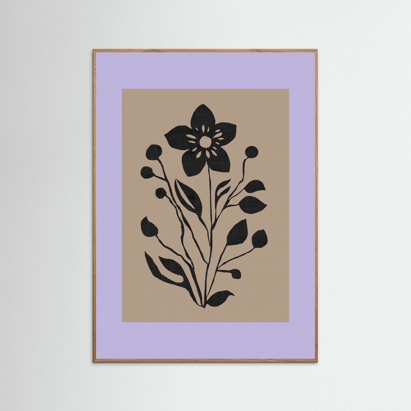 Black Flower Modern Botanical Silhouette by Cartissi