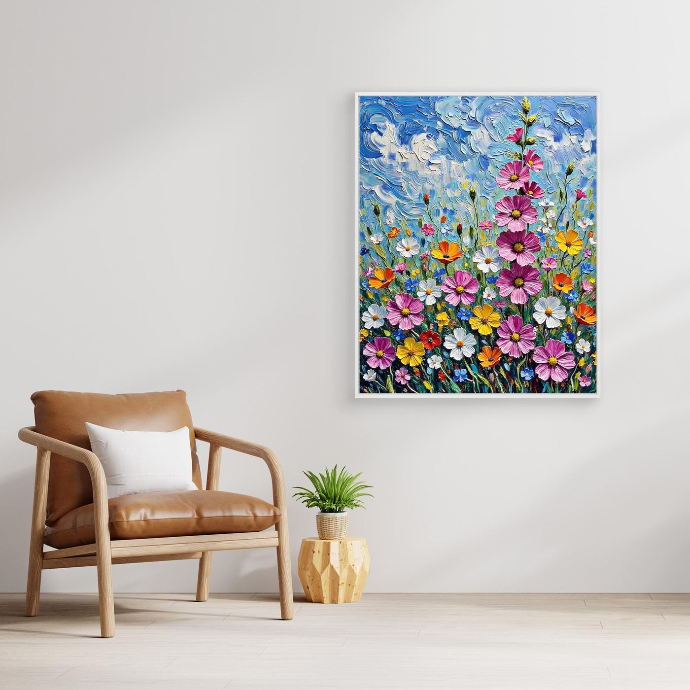 Wildflower Meadow Framed Pop Art Canvas