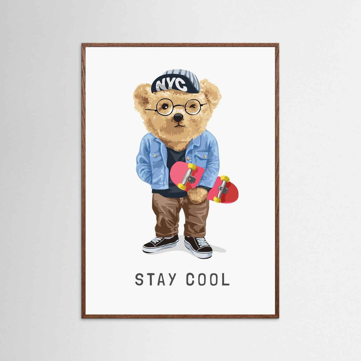 Cool Skater Teddy Bear "Stay Cool" Urban Pop Art Print