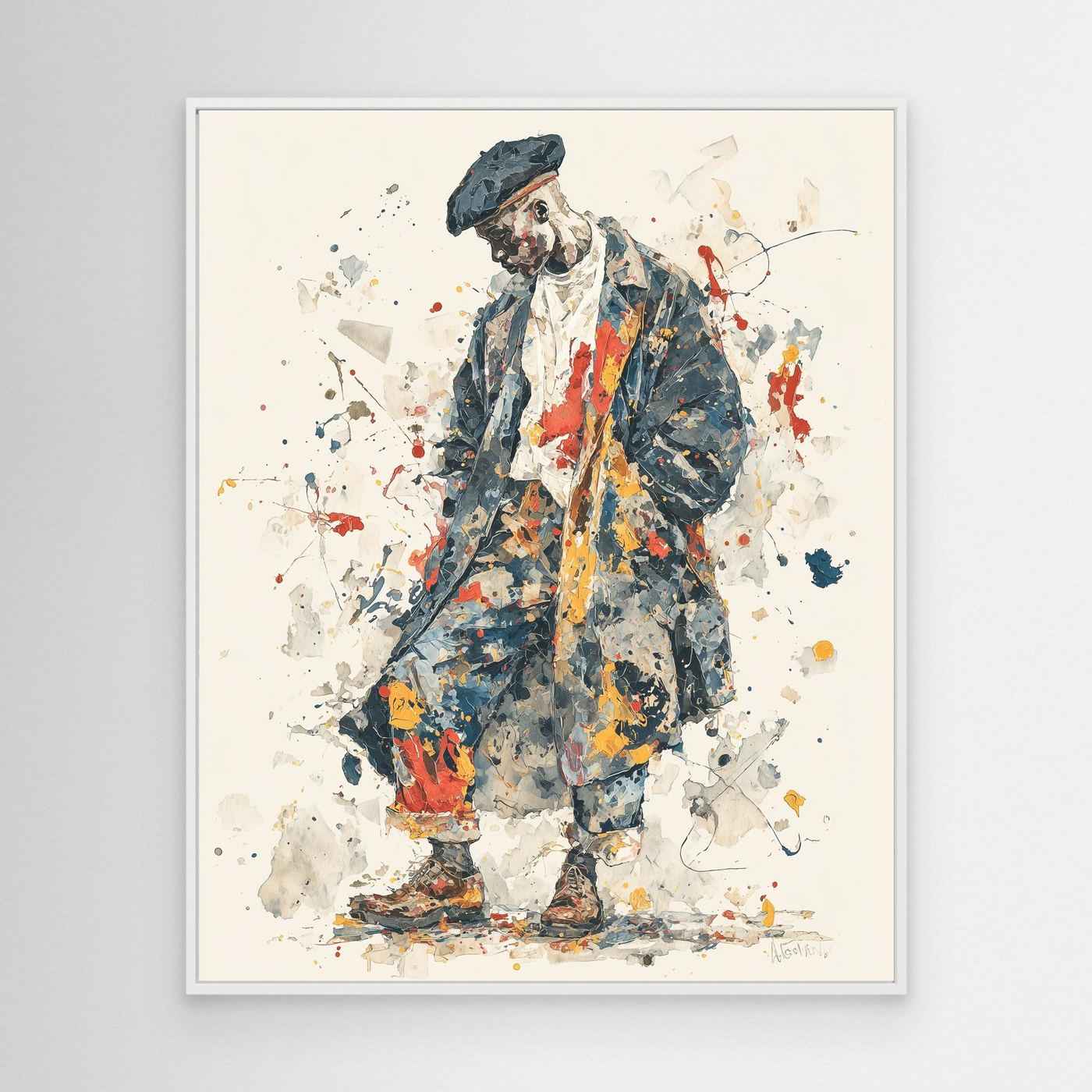 Dapper Gentleman Framed Pop Art Canvas – Urban Street Art Style