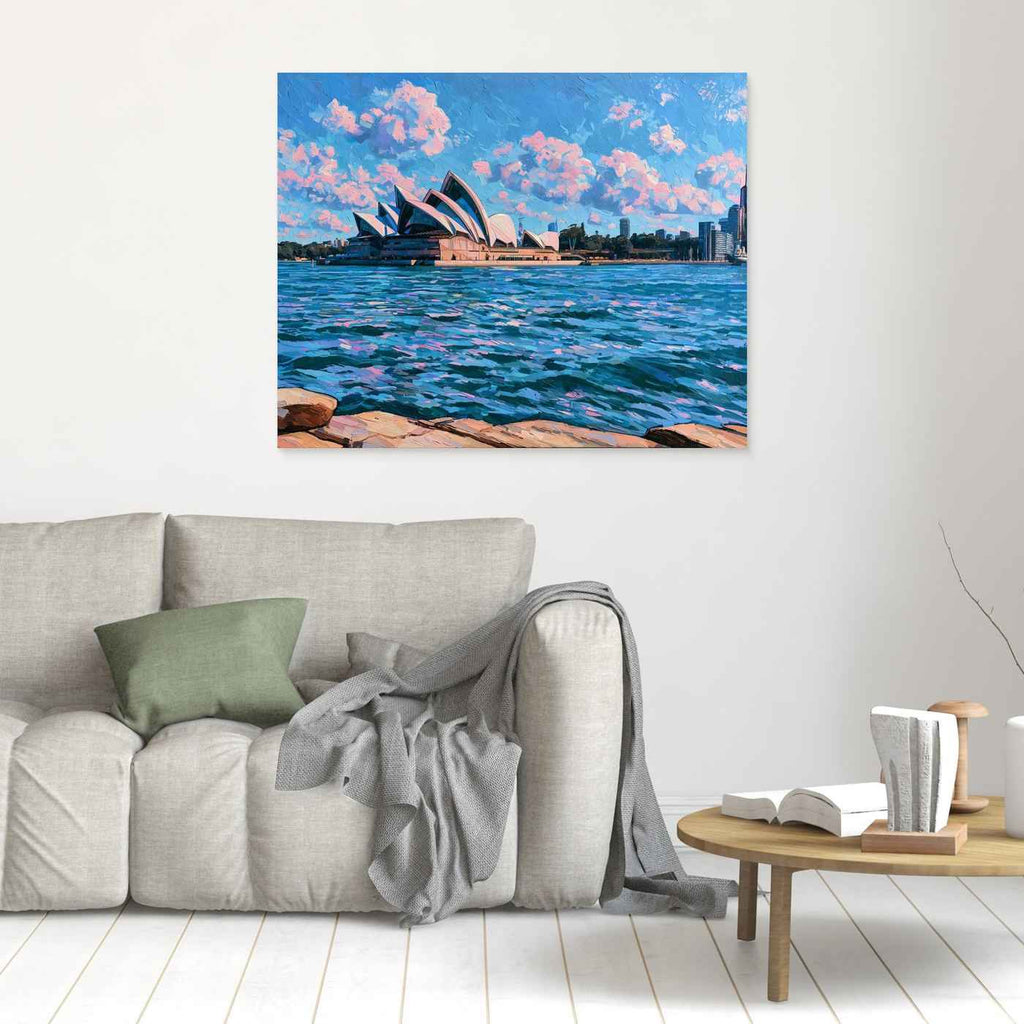 Sydney Opera House Framed Pop Art Canvas – Colourful Australian Landmark Wall Art