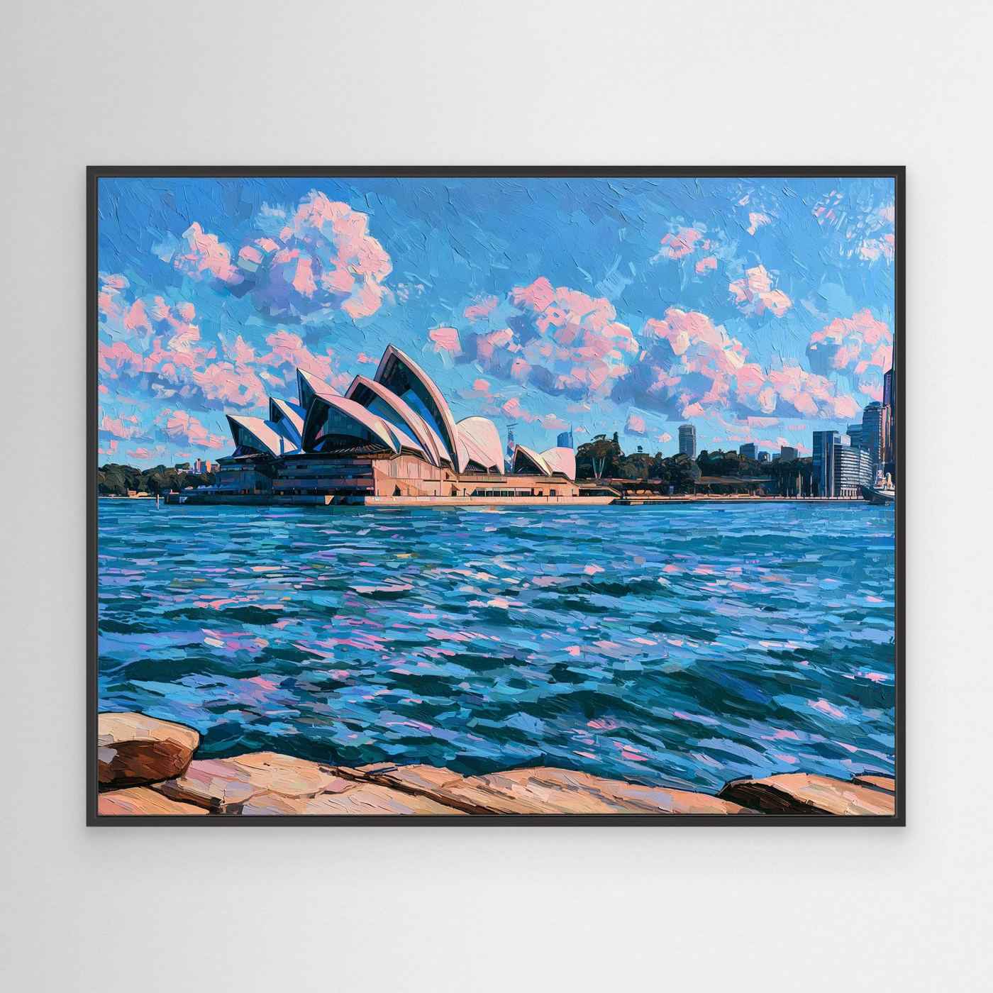 Sydney Opera House Framed Pop Art Canvas – Colourful Australian Landmark Wall Art