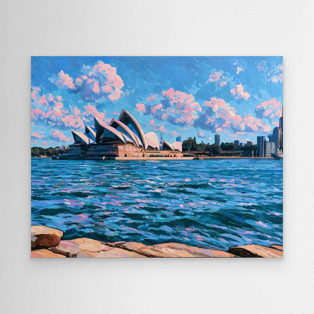 Sydney Opera House Framed Pop Art Canvas – Colourful Australian Landmark Wall Art