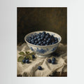 Blueberry Still Life Oil Painting Framed Canvas Wall Art