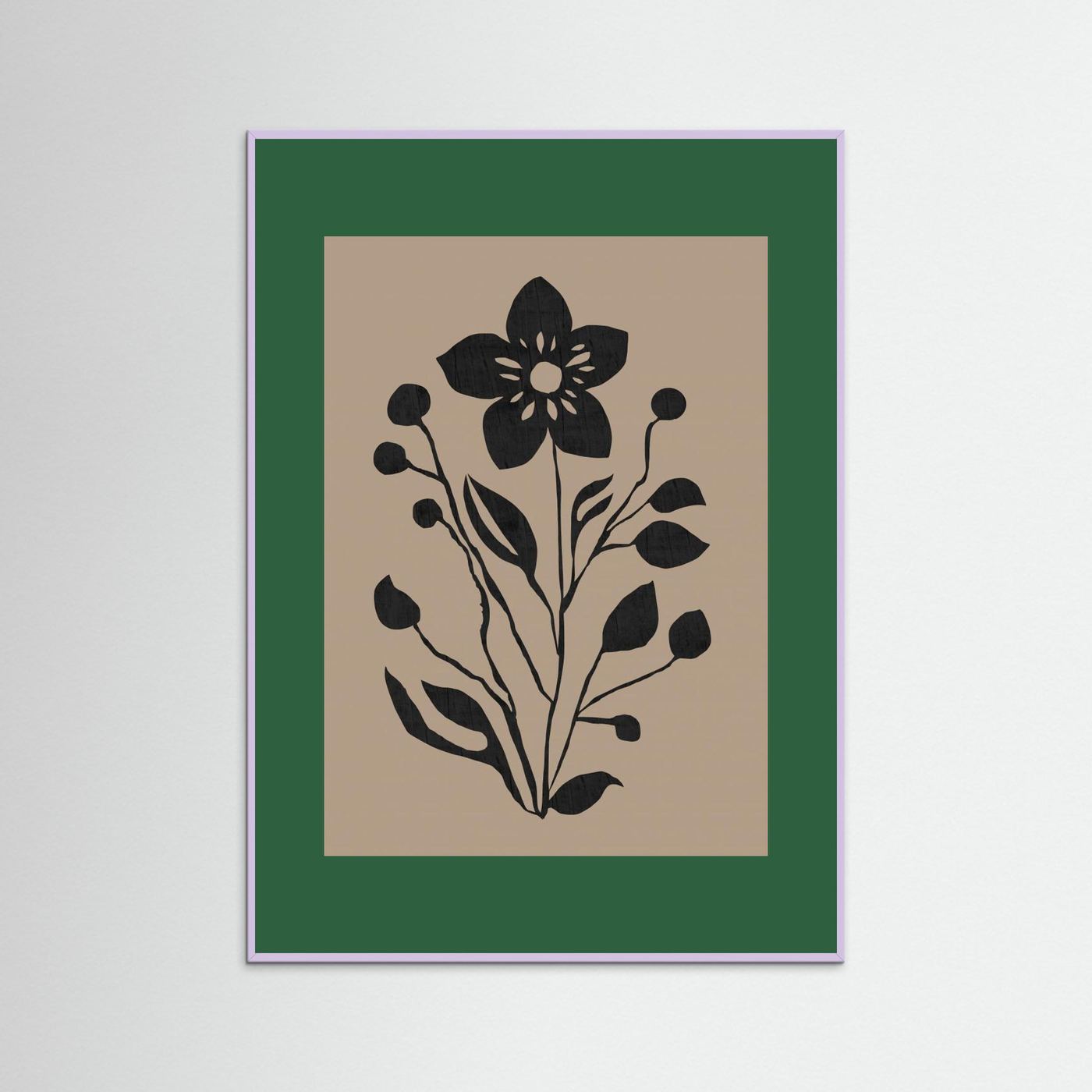 Black Flower Modern Botanical Silhouette by Cartissi