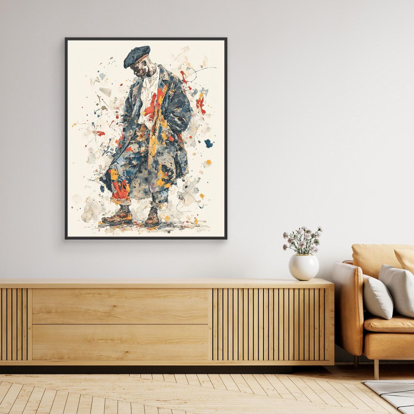 Dapper Gentleman Framed Pop Art Canvas – Urban Street Art Style