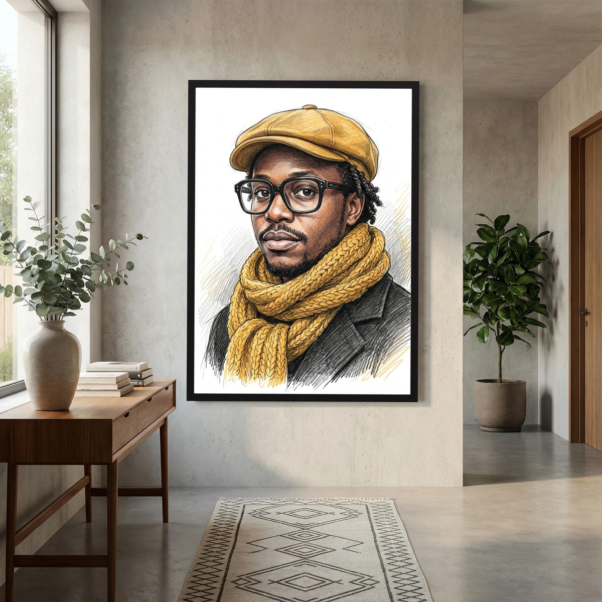 Bespoke Colored Pencil & Fine Ink Portrait | Exclusive Framed Fine Art