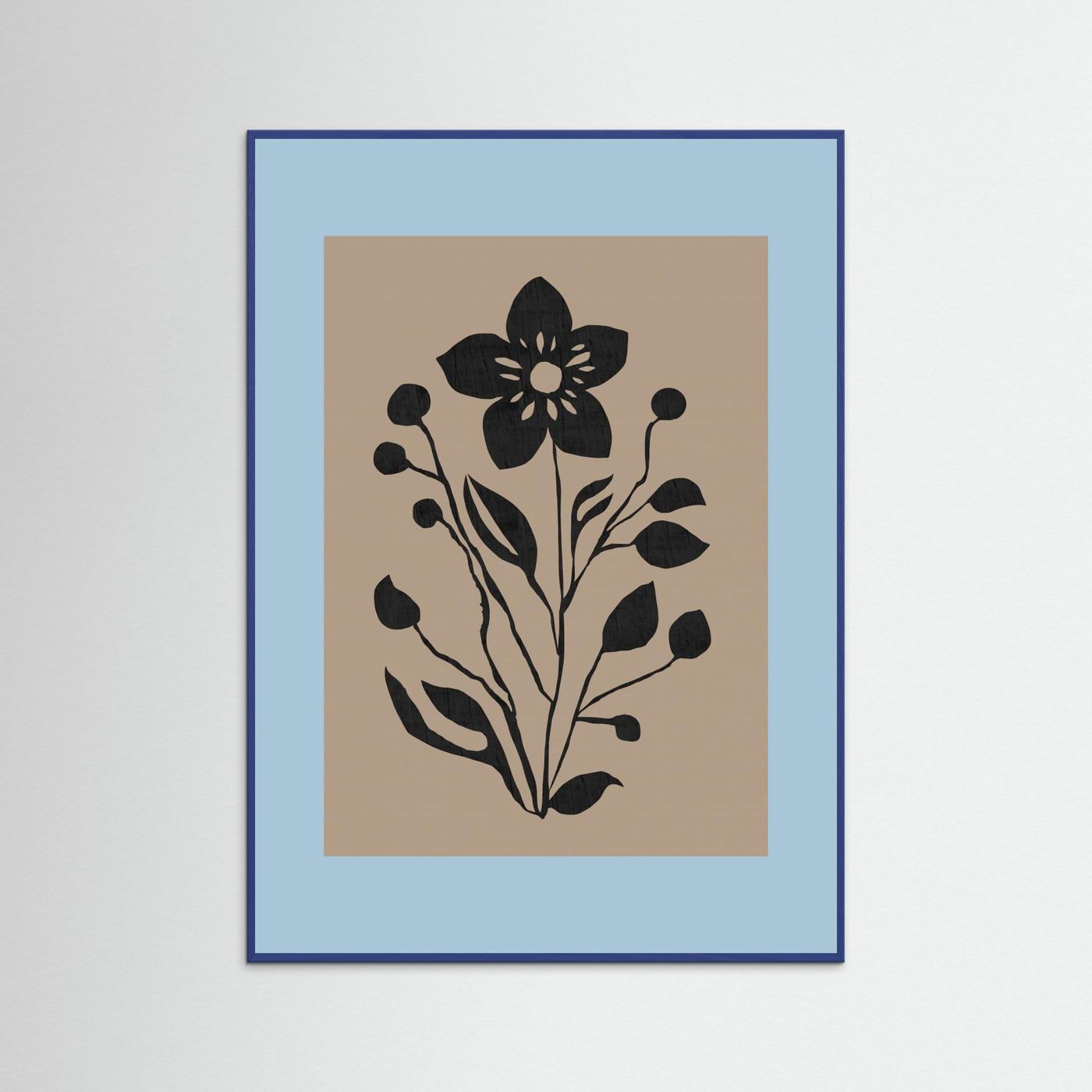 Black Flower Modern Botanical Silhouette by Cartissi