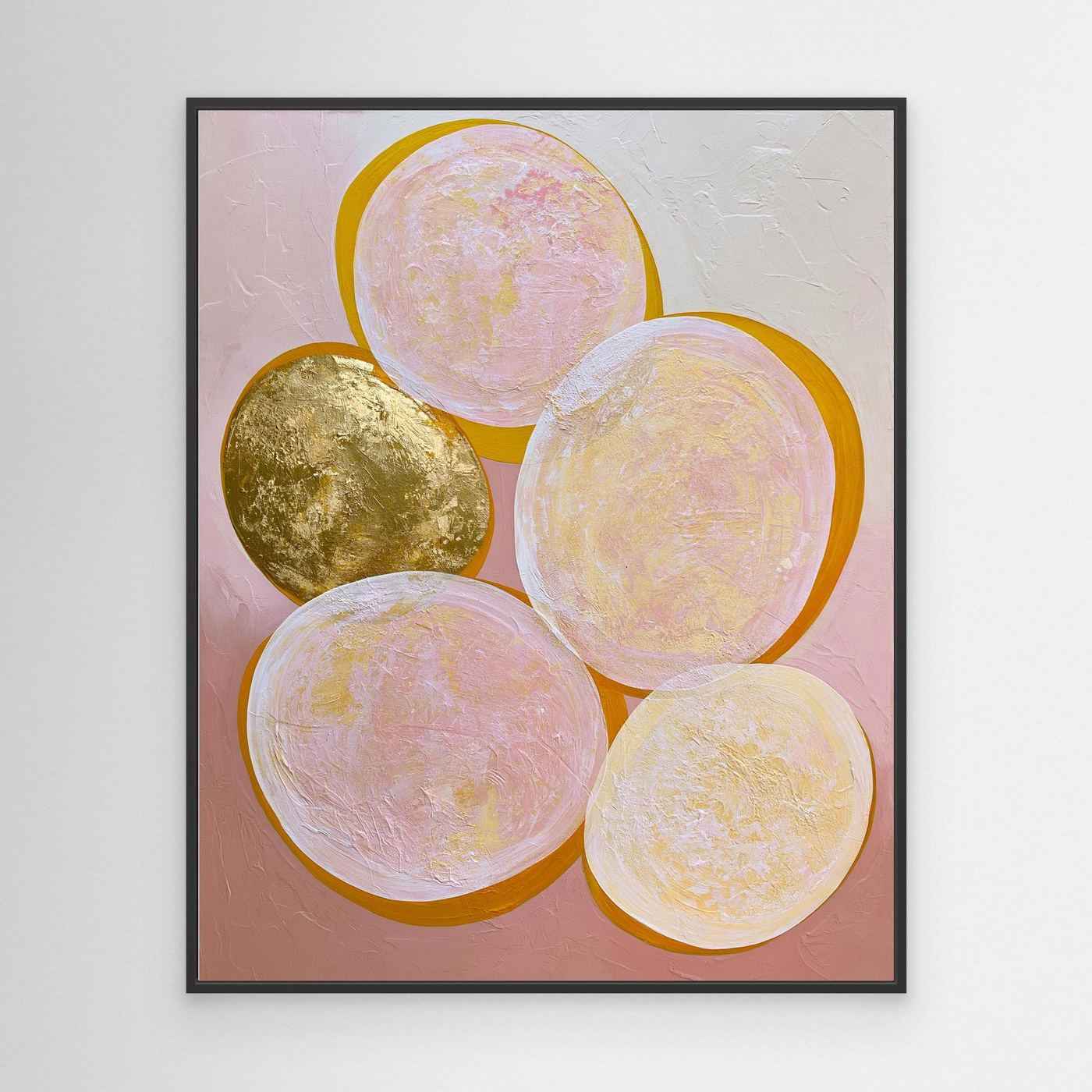 Blush Gold Abstract Circles Framed Pop Art