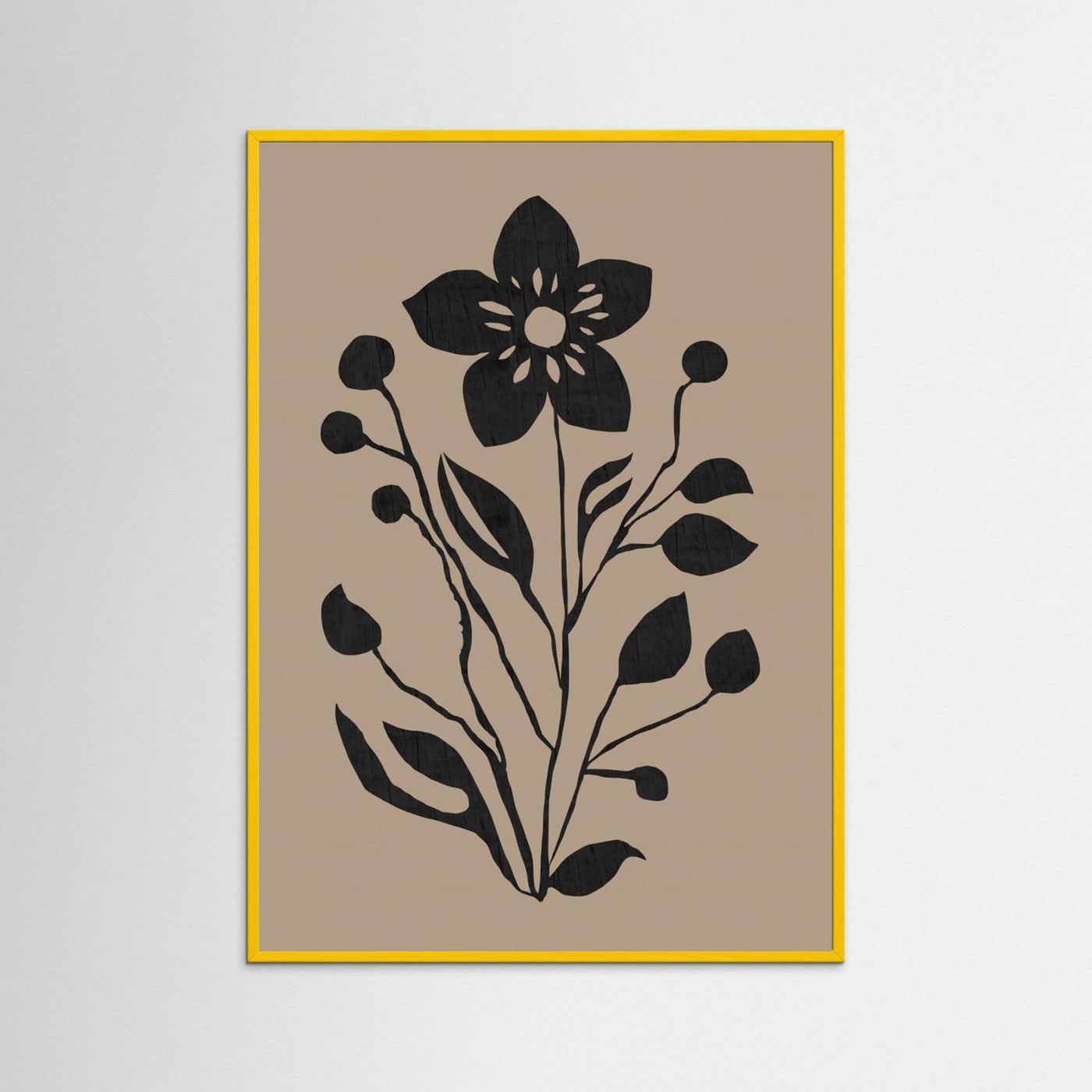 Black Flower Modern Botanical Silhouette by Cartissi