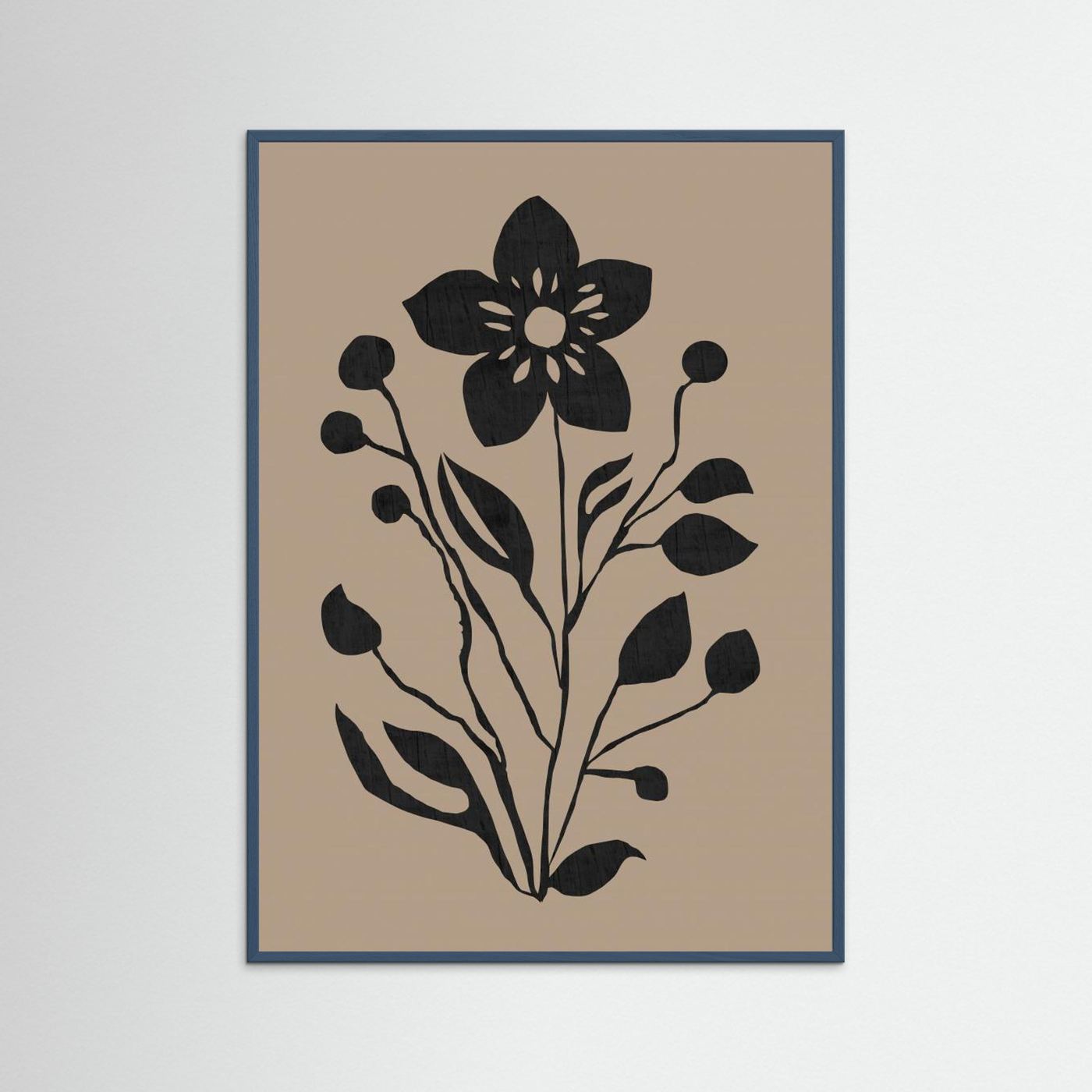 Black Flower Modern Botanical Silhouette by Cartissi