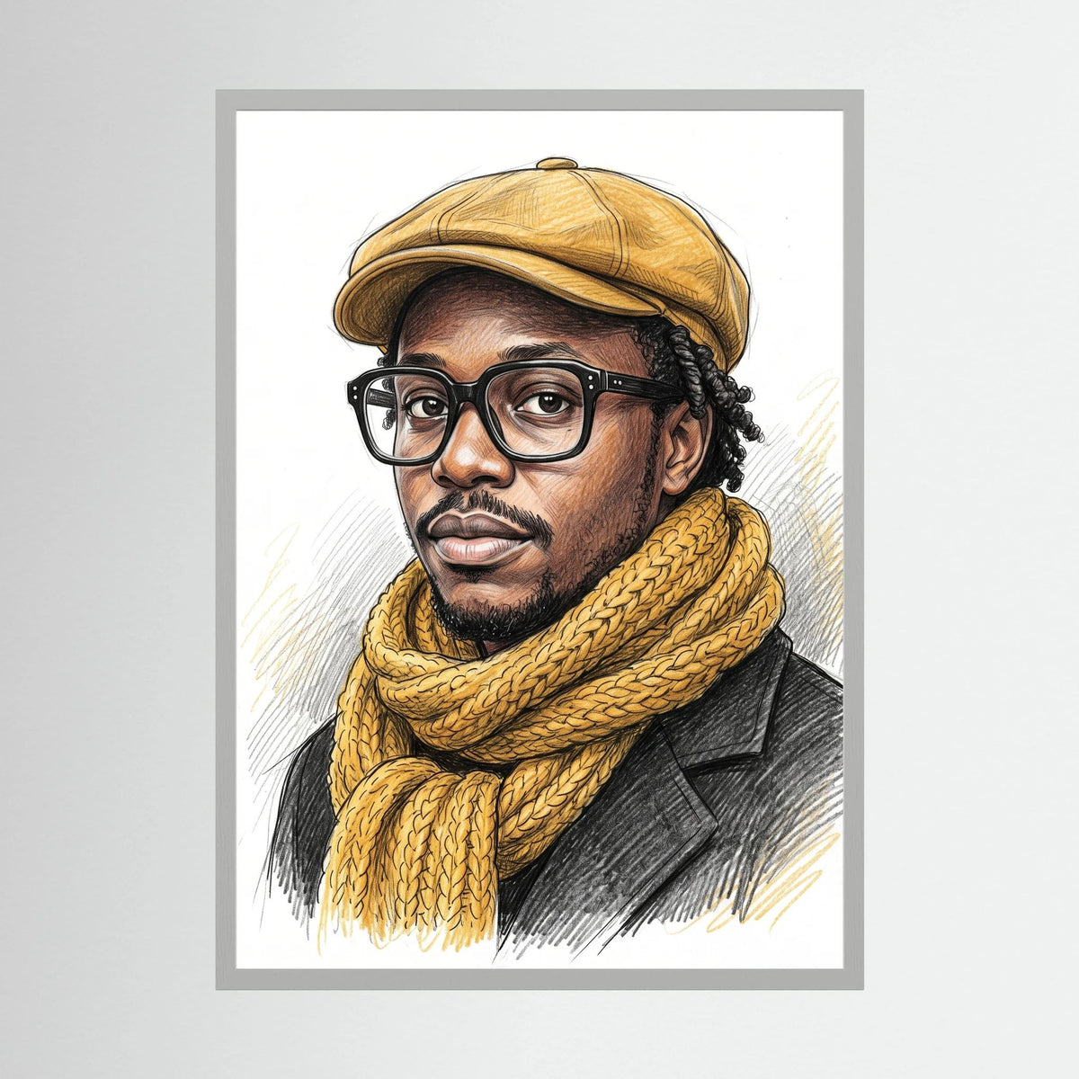 Bespoke Colored Pencil & Fine Ink Portrait | Exclusive Framed Fine Art