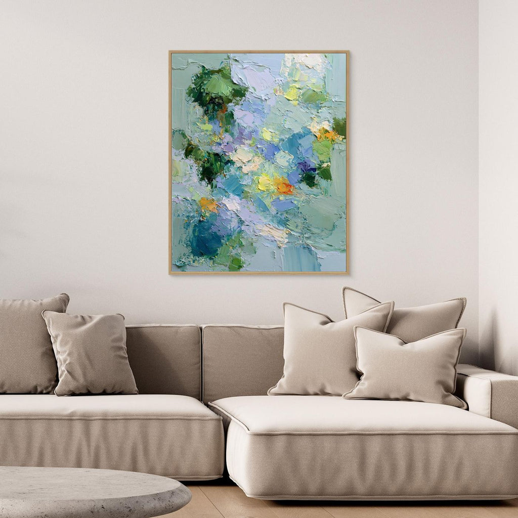 Pastel Abstract Framed Pop Art Canvas Print