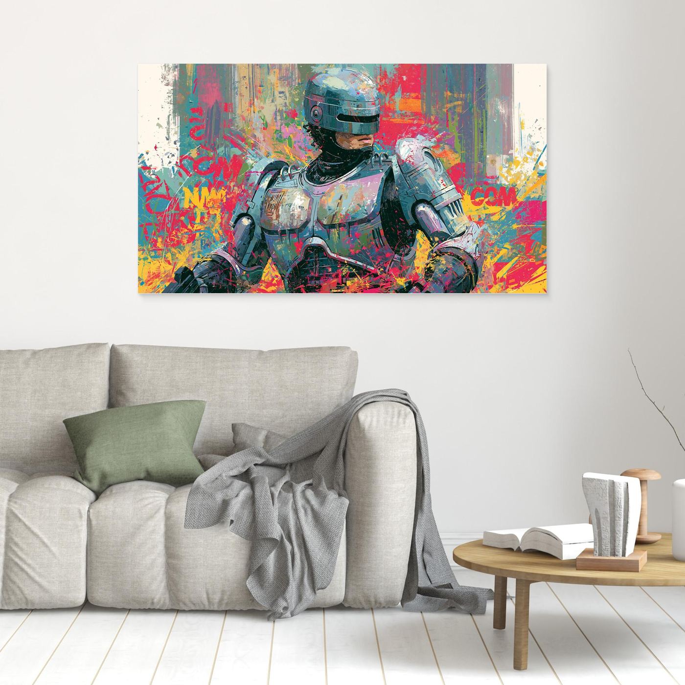 RoboCop Framed Pop Art Canvas | 80s Sci-Fi Action Wall Art