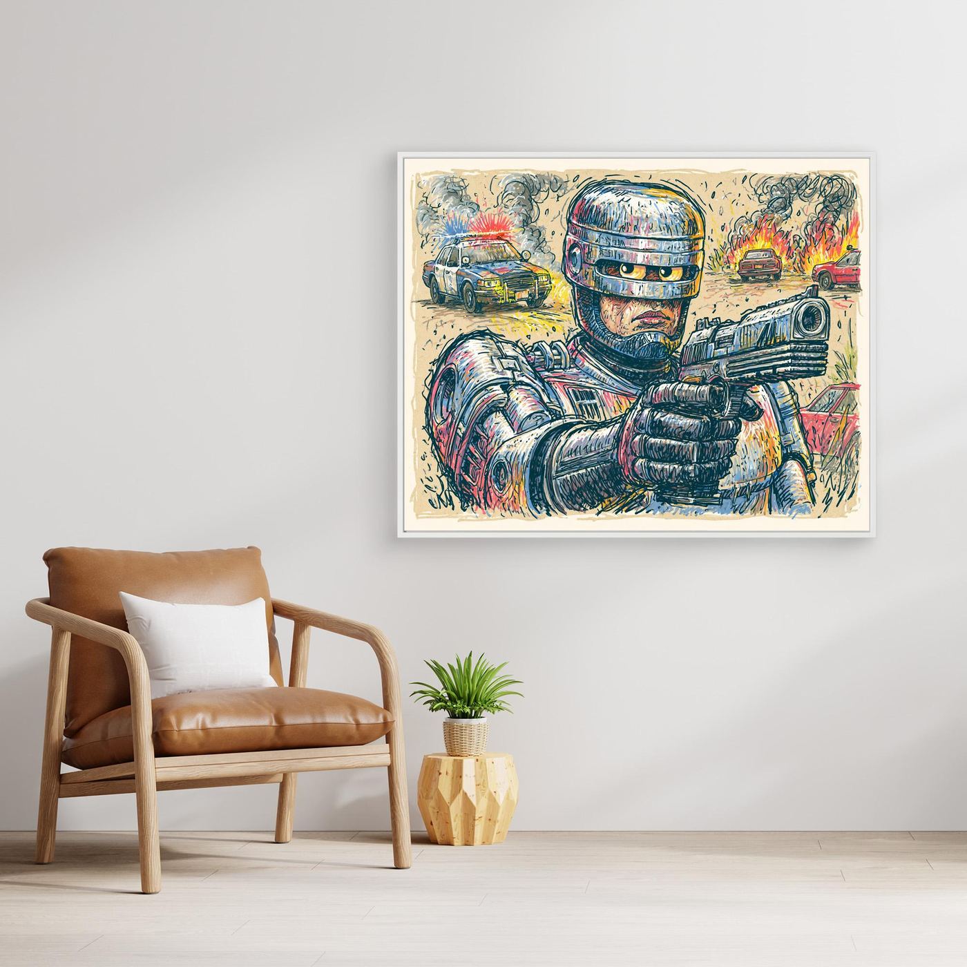 Robocop Framed Pop Art Canvas