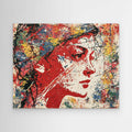 Abstract Woman Framed Pop Art Canvas