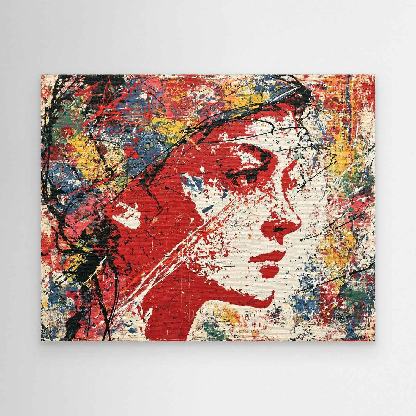 Abstract Woman Framed Pop Art Canvas