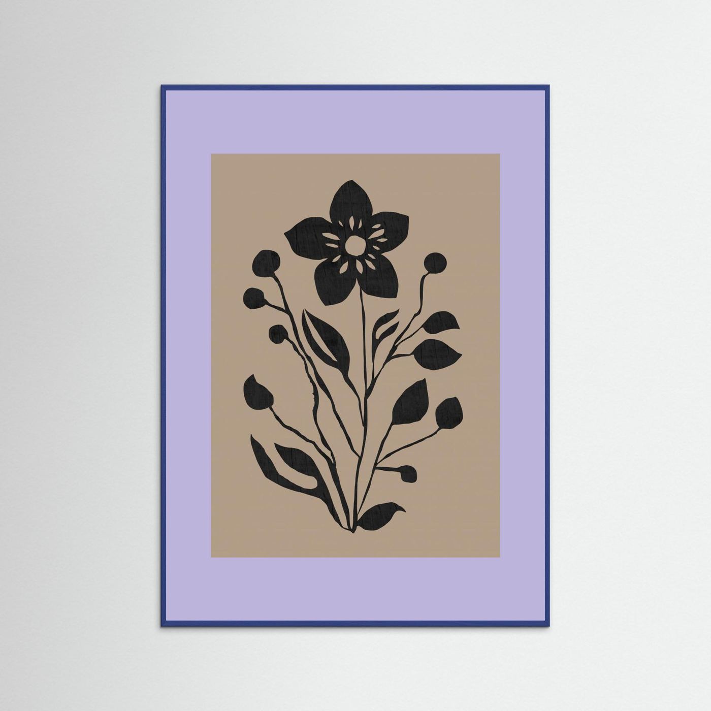 Black Flower Modern Botanical Silhouette by Cartissi