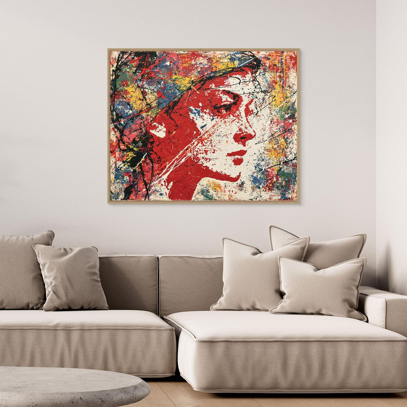 Abstract Woman Framed Pop Art Canvas