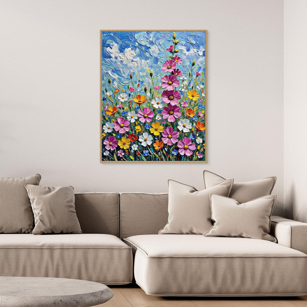 Wildflower Meadow Framed Pop Art Canvas
