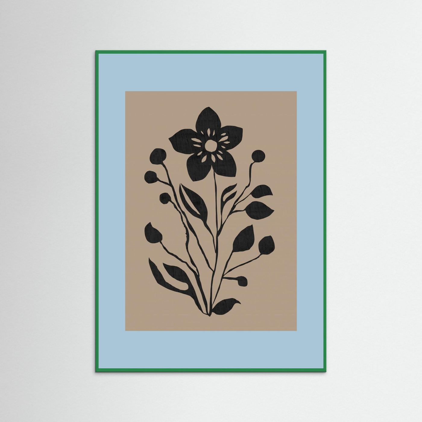 Black Flower Modern Botanical Silhouette by Cartissi