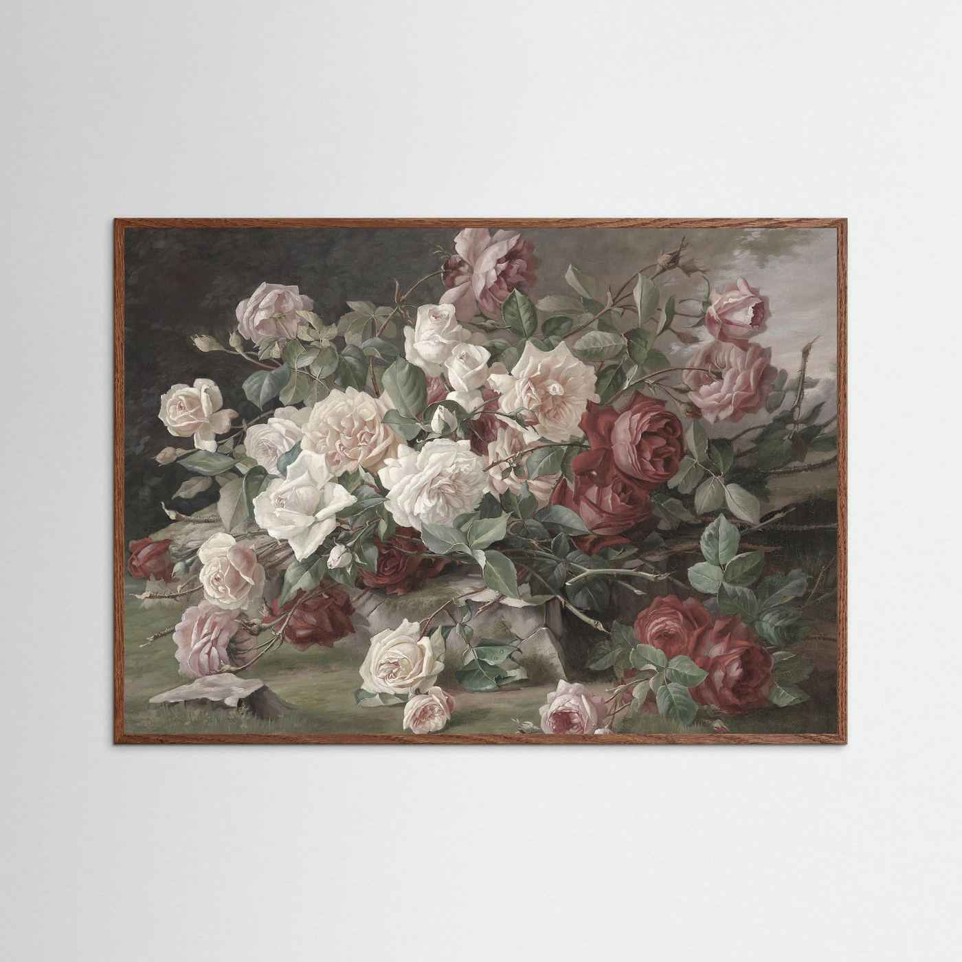 Vintage Rose Still Life Floral Fine Art Paper Print